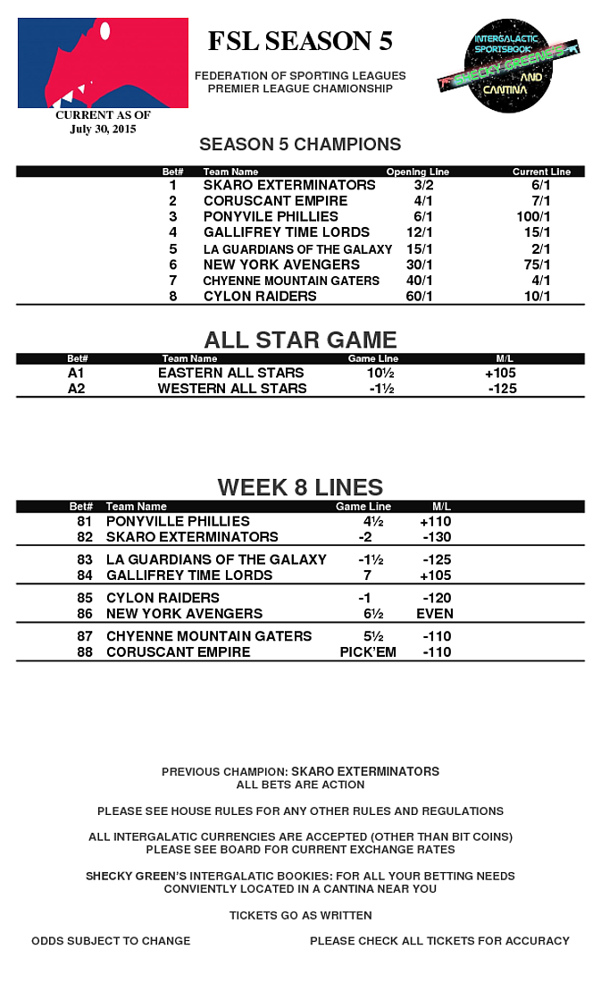 ASG & Week 8 Lines